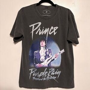 Prince Glitter Purple Rain Graphic Band Tee Size Small Medium